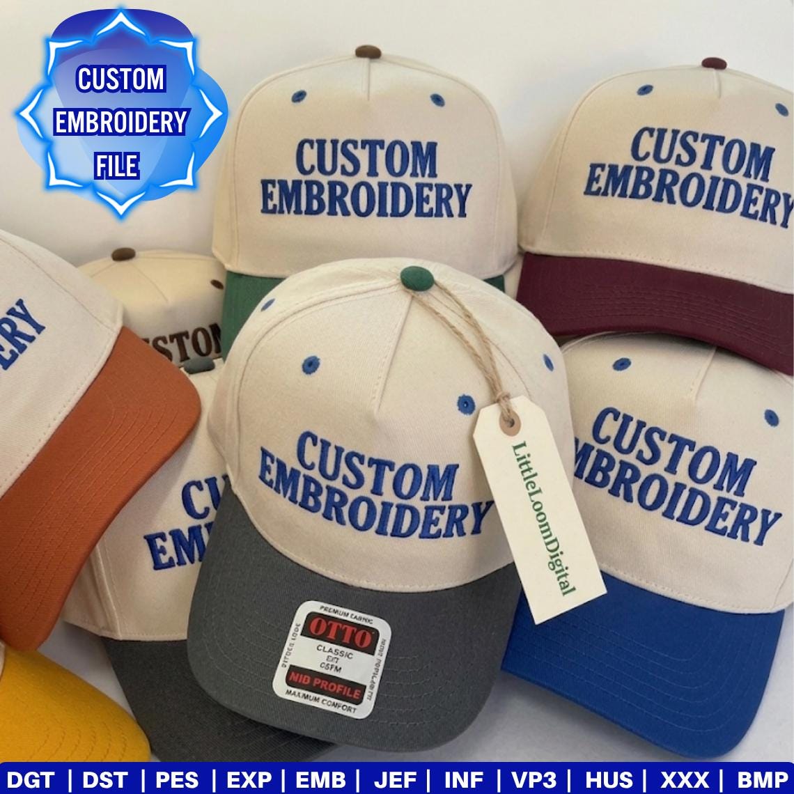 Custom Embroidery File for Hat, Logo Digitizing for Caps, Personalized ...