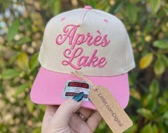 Après Lake Embroidery Design, Cute Coastal Cowgirl Trucker Hat Digital File, Sarcastic Western Lake Life Cap Pattern, Machine File PES DST