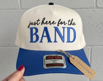 Just Here For The Band Hat Embroidery File, Proud Band Mom Trucker Cap Pattern, Game Day Cheer Mom PES DST Digital Download