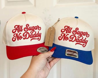 All Sugar No Daddy Embroidery Design for Hat, Funny Sassy Quote Trucker Cap File, Trendy Cowgirl Saying Hat, Machine File DST PES Download