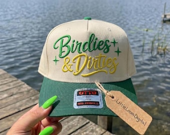 Birdies And Dirties Hat Embroidery Design, Funny Golf Trucker Hat Digital File, Retro Golfing Baseball Cap Pattern, Summer Trucker Hat File