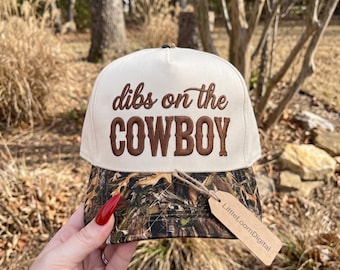 Dibs On The Cowboy Trucker Cap Embroidery Design, Western Rodeo Cap Digital File, Cute Cowgirl Bachelorette Womens Baseball Hat Pattern, PES