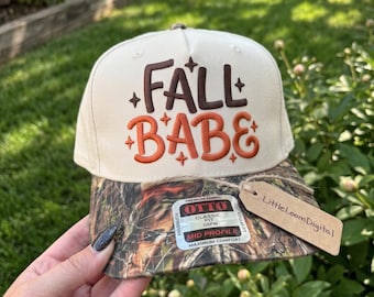 Fall Babe Hat Embroidery Design, Cute Autumn Vibes Trucker Cap Digital File, Vintage Spooky Season Womens Trucker Hat Pattern, DST PES