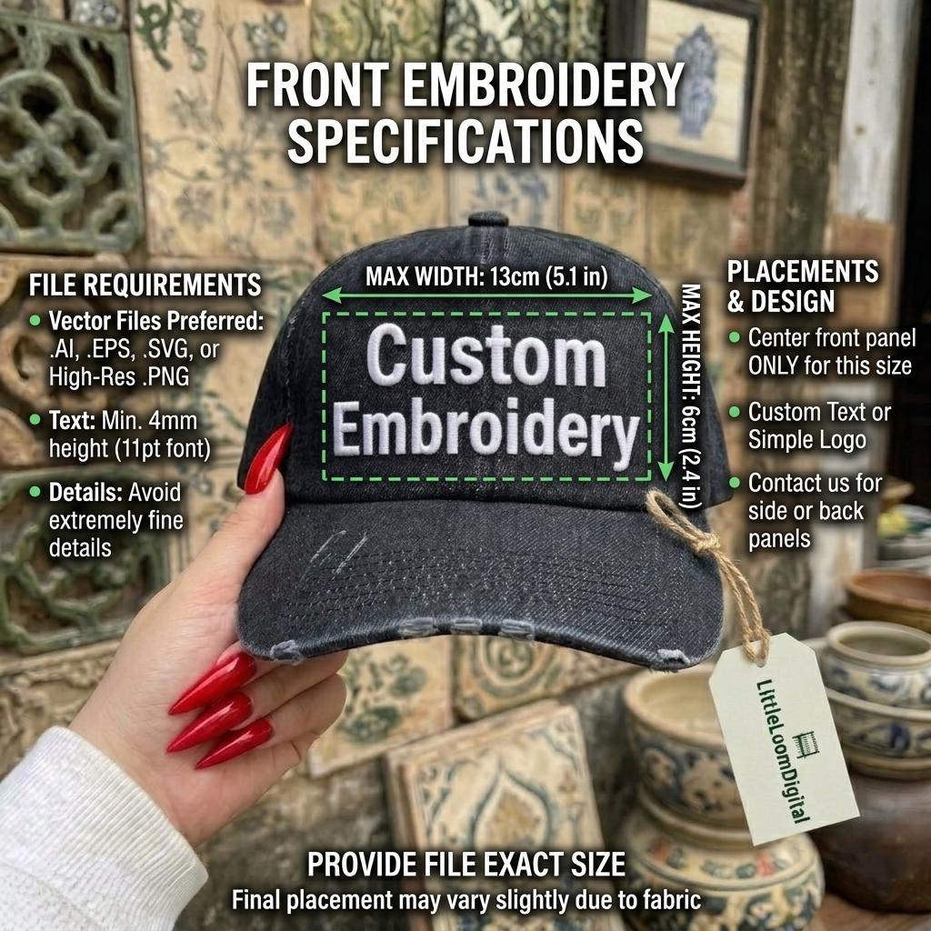 Custom Embroidery File for Hat, Logo Digitizing for Caps, Personalized ...