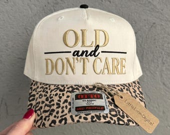 Old And Don't Care Trucker Hat Embroidery Design, Sarcastic Quote Baseball Cap Design, Gift For Women Men, PES DST Download