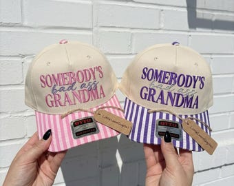 Somebodys Bad Ass Grandma Hat Embroidery Design, Funny Grandma Gift Trucker Hat Digital File, Cute Mothers Day Baseball Cap File PES DST