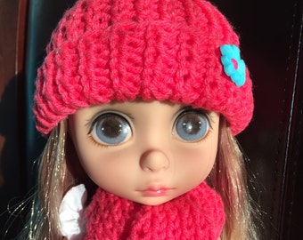 Muñeca de 16 pulgadas, juego de 2 piezas de gorro y bufanda.