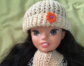 Set per bambola da 14 pollici composto da sciarpa e cappello