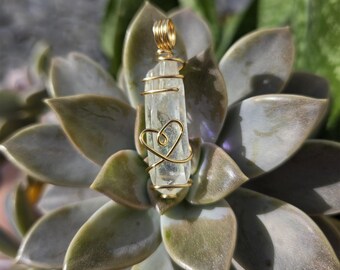 Angel Aura Quartz Wire Wrapped Pendant | Crystal Pendant | Angel Aura Quartz Pendant | Wire Wrapped Crystal Pendant | Angel Quartz