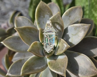 Angel Aura Quartz Wire Wrapped Pendant | Crystal Pendant | Angel Aura Quartz Pendant | Wire Wrapped Crystal Pendant | Angel Quartz