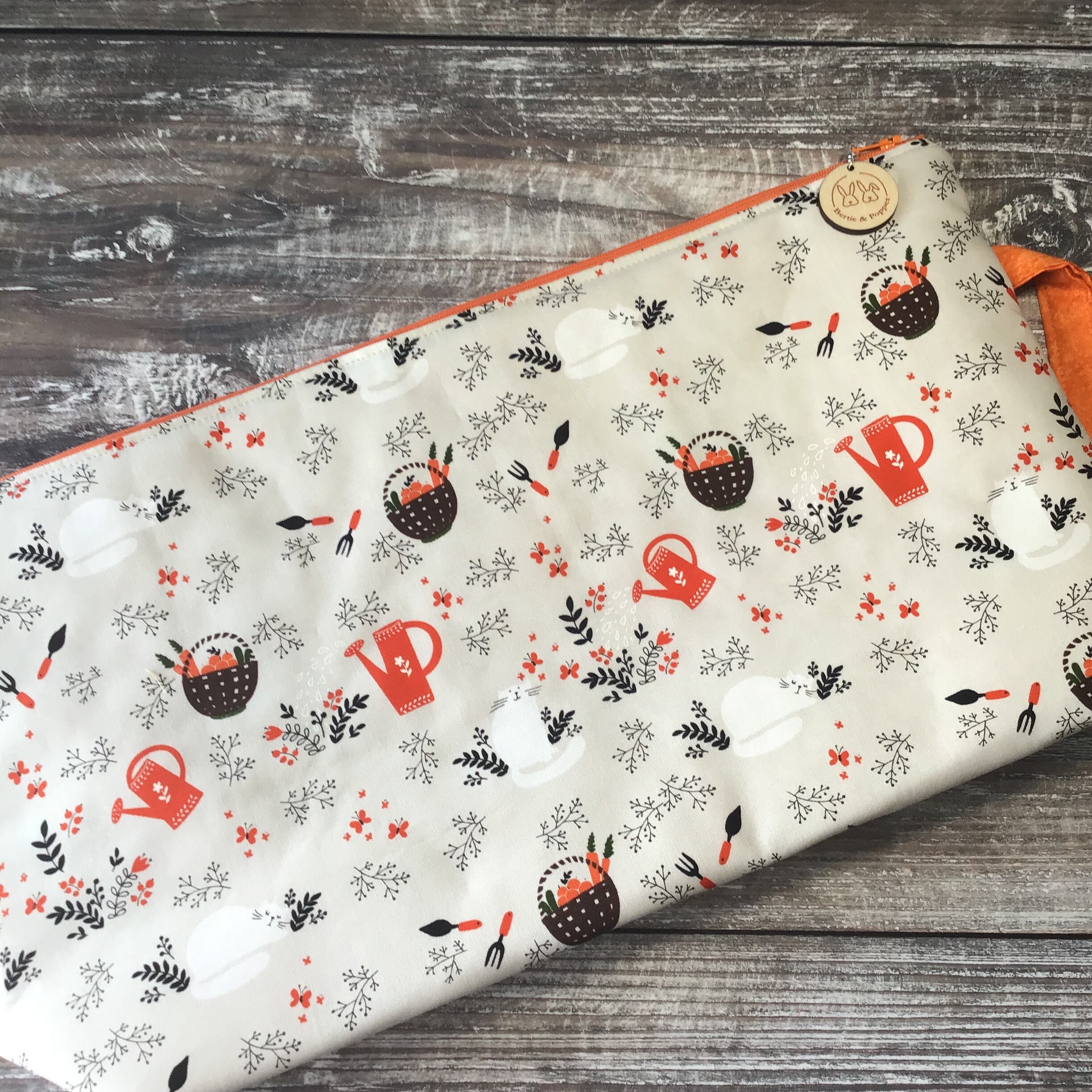 Zippered project Bag - Cats with Outer Zipper Pocket