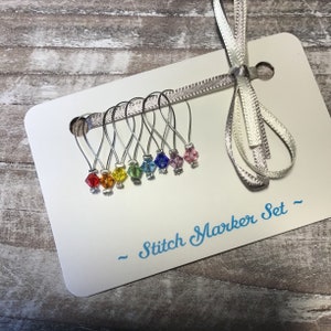 Swarovski Crystal Stitch Markers - Rainbow