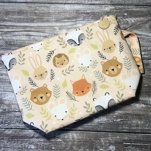 Zipped Project Bag - Forest Faces