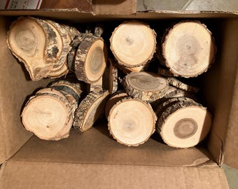 100 Small Wood Slices - Rustic - Diameter 2"- 4", Thickness  ~ 1/4" - 1"