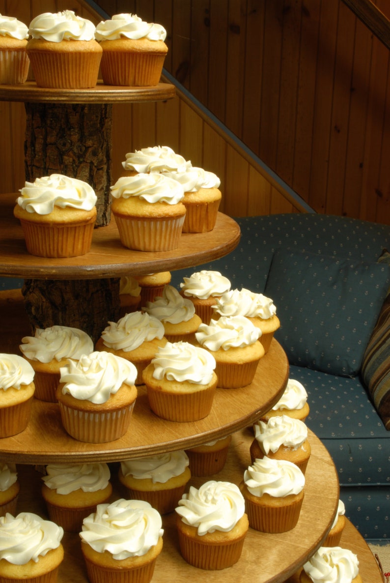 Cupcake Stand 5 Tier Rustic or Modern Tower / Holder 120 Cupcakes 250 Donuts Wedding Birthday Anniversary Shower Party Pastries Wooden image 7