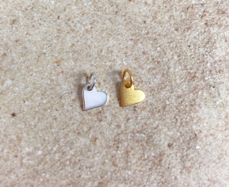 ADD-on Sterling Silver Heart Charm 24K Vermeil Heart Charm Add-on Heart Charm Tiny Heart Charm 5x6mm