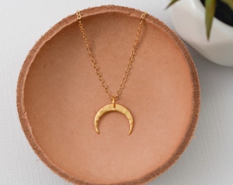 Crescent Moon Necklace Half Moon Necklace Gold Filled Necklace Simple Dainty Necklace