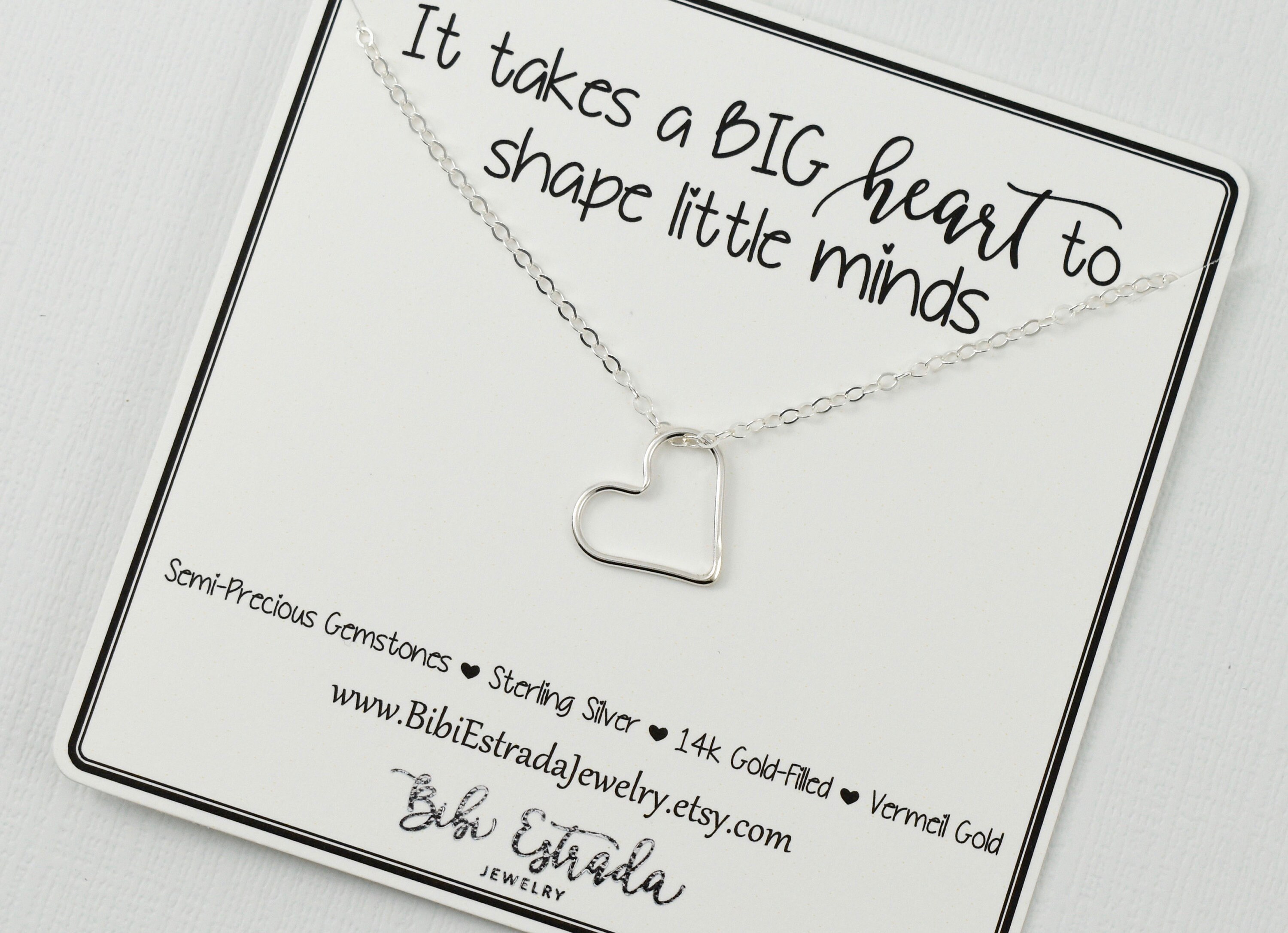 It Takes A Big Heart To Help Pendant Necklace Keyring Teacher's Day Gift Bangle 