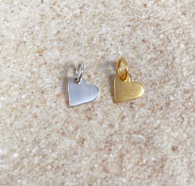 ADD-on Sterling Silver Heart Charm 24K Vermeil Heart Charm Add-on Heart Charm Tiny Heart Charm 5x6mm