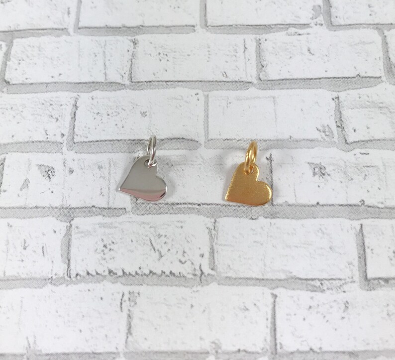 ADD-on Sterling Silver Heart Charm 24K Vermeil Heart Charm Add-on Heart Charm Tiny Heart Charm 5x6mm