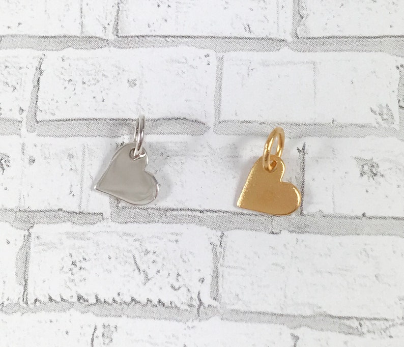 ADD-on Sterling Silver Heart Charm 24K Vermeil Heart Charm Add-on Heart Charm Tiny Heart Charm 5x6mm