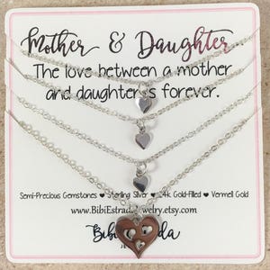 Mother Daughter Necklace Mother Daughter Jewelry Mother 3 Daughters Heart Necklace Sterling Silver Necklace Mother Daughter Gift for Mom