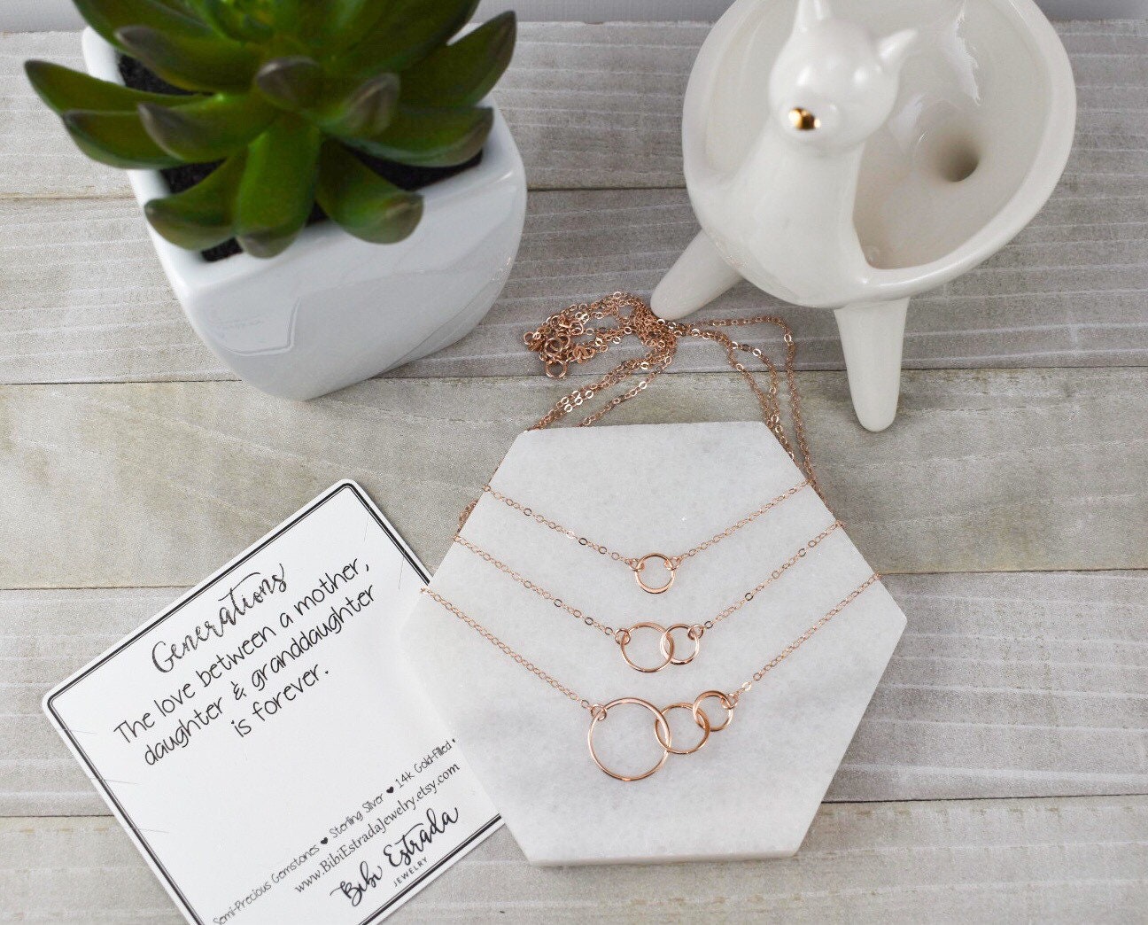 Three Generations Necklace Set Mother 