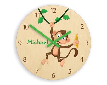 kids wall clock children's bedroom kids wall clock monkey with personalizen name childrens wall clock boys girls etsy kids wall clock children's bedroom kids wall clock monkey with personalizen name childrens wall clock boys girls etsy