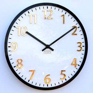 large wall clock, Mirror gold, Lizbona Gold wall clock, gift, wall decor, Modern clock, modern wall clock, Unique wall clocks, gift