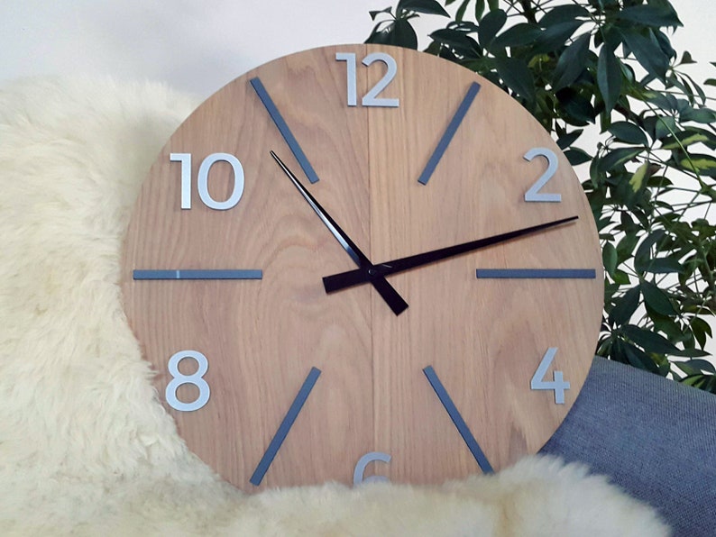 Frisch Große Wanduhr Mit Zahlen Große Eiche Wanduhr mit Stein zahlen Wanduhr moderne Uhr