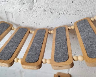 Cat Bridge – Wall-Mounted Cat Ladder | Handmade Wooden Cat Furniture | Modern Cat Wall Playground