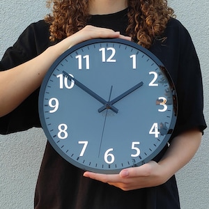 Wall clock Mirror silver,  wall clock, gift, wall decor, Modern clock, modern wall clock, Unique wall clocks, Phil gift 30cm / 11,81&quot;