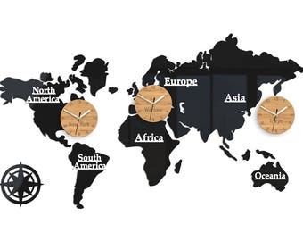 A.R.T 世界地図デザイン置き時計 WORLDCLOCK 世界 地図時計 ヴィンテージ 世界時計 置き時計