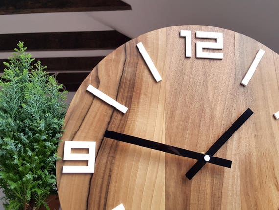 Reloj de pared grande 100% nogal reloj de madera reloj de regalo decoración  de pared Reloj de pared único silencioso -  México