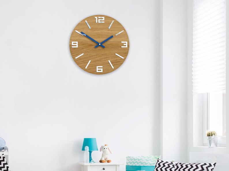 Wood Wall Clocks Silent Clock Large Wall Clock Modern Etsy