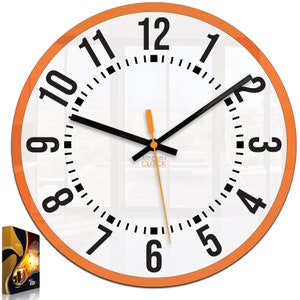 grande horloge murale, horloge orange, horloge murale, cadeau, décoration murale, horloge moderne, horloge murale moderne, horloges murales uniques, OSCAR 30cm / 11,81 image 5