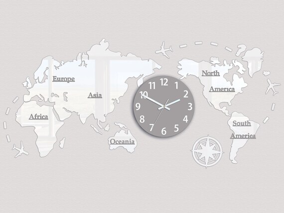 Big World Map Clock For The Tourist Office 120cm X 65cm - Big Wall Clocks South Africa Big World Map Clock For The Tourist Office 120cm X 65cm - Big Wall Clocks South Africa