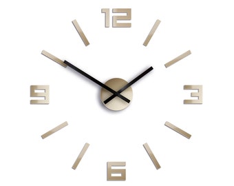 Wall clock Arabic Tortora-  large wall clock, Modern clock, Wall Sticker, Wall Decal, Shape Mirror 50cm / 19,70"