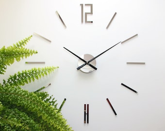 Large wall clock, Big wall clock, Wall clock 29.53, 75cm Carlo MIRROR, Modern Wall Clock