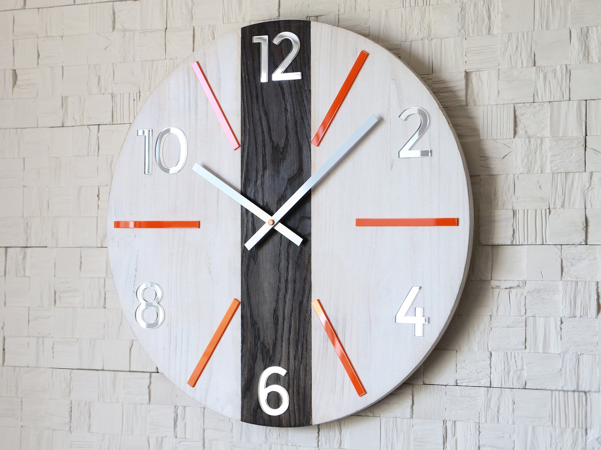 Large Wall Clock Rustic OAK Wall Clock Natural Aksel_wood Etsy