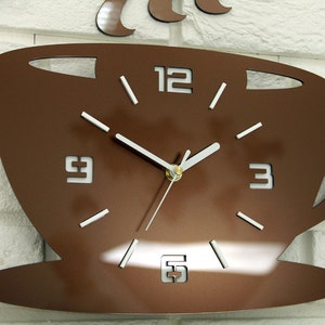 Reloj para cocina, reloj de cocina, reloj de pared, Hora del café COBRE METÁLICO, regalo, decoración de pared, reloj de pared grande