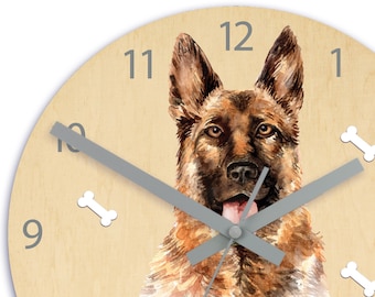 ジャーマンシェパードドッグ、サイレント、静か、大型壁掛け時計誕生日