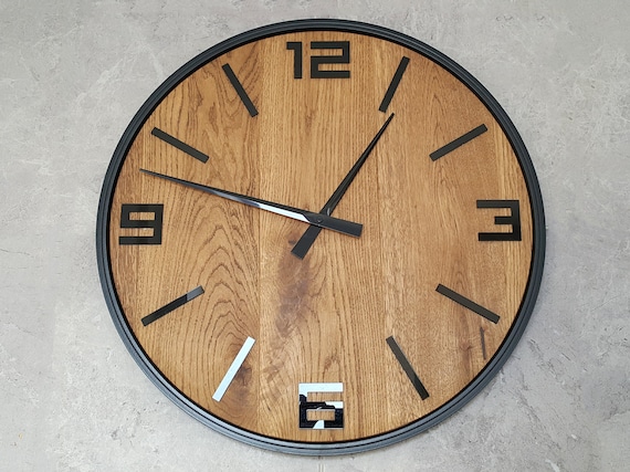 Bounty Caroline crisis Metal Loft Clock Boerderij wandklok Grote klok Houten klok - Etsy België