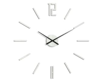 Large wall clock, Big wall clock, Wall clock 29.53, 75cm Carlo WHITE, Modern Wall Clock