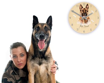 ジャーマンシェパードドッグ、サイレント、静か、大型壁掛け時計誕生日