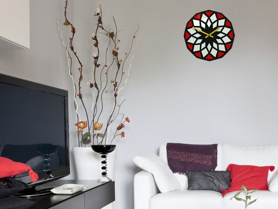 Géométrique LOTUS horloge murale horloge moderne mur décoration ... Géométrique LOTUS horloge murale horloge moderne mur décoration ...