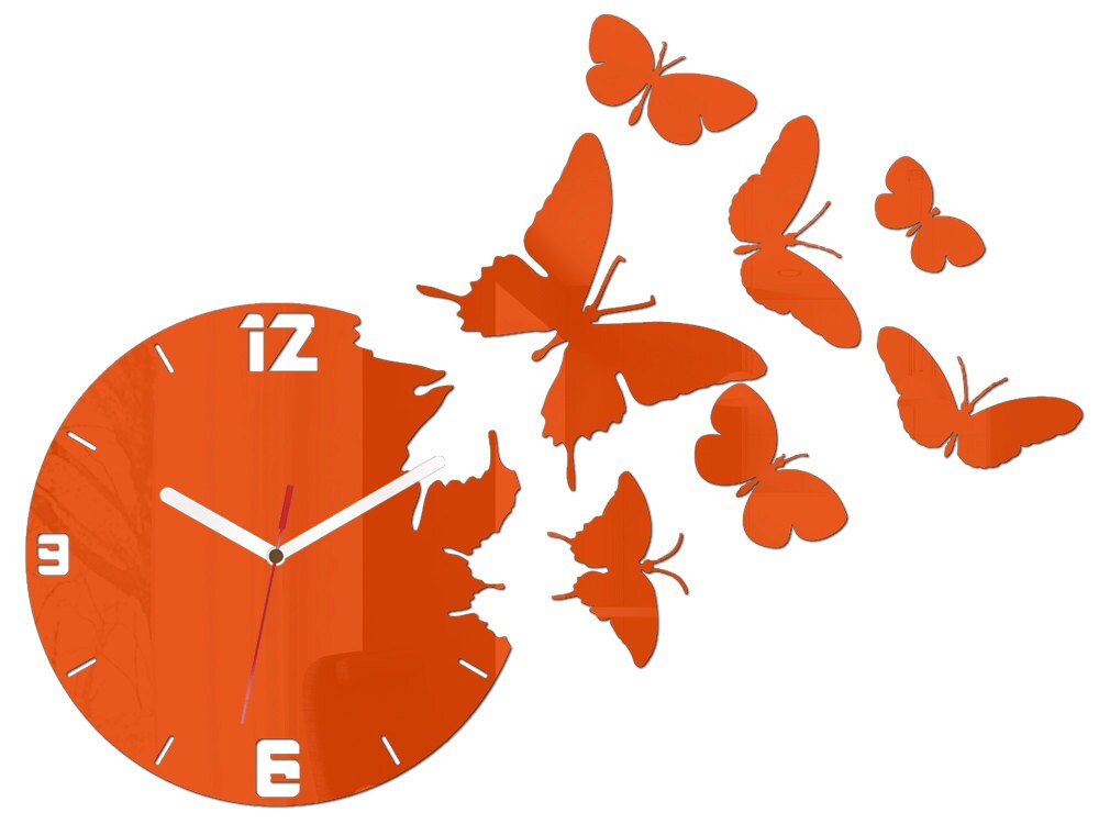 Wall Clock BUTTERFLY, Wall Clock Butterflies, Large wall clock,