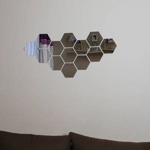 Hexagon Shape Mirror Wall Decal Wall Sticker 8pcs image 6