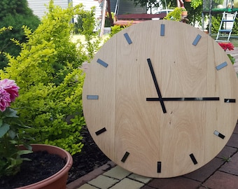 Große Wanduhr, 19" Zoll, 100 % natürlichem Holz, Holz-Wanduhr, Uhr, Möbel, Holz Wanduhr, Bauernhaus Uhr,