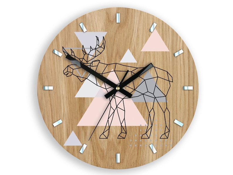 Photo inspiration: Scandinavian Geometric Patterned Wall Clock Reference: Large Wall Clock In Scandinavian Style Geometric Moose 33 Cm